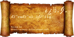 Ürmösi Júlia névjegykártya