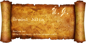 Ürmösi Júlia névjegykártya